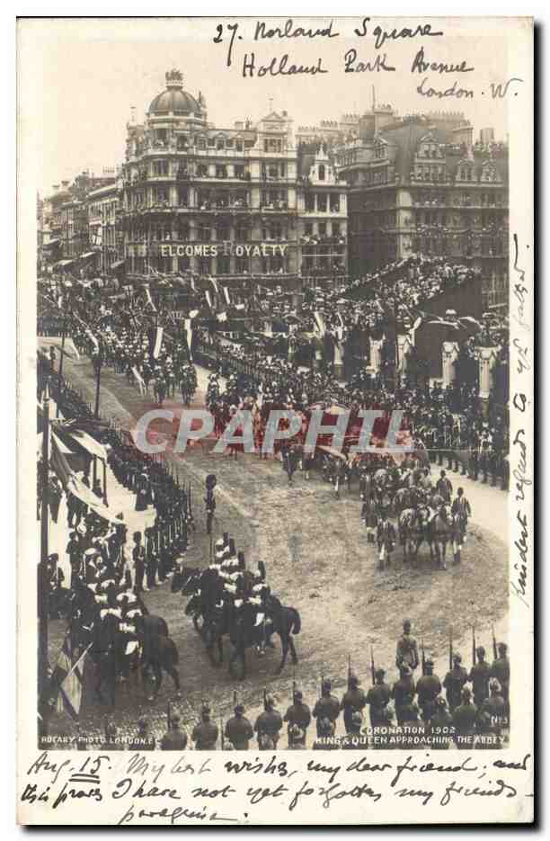 Coronation 1902 — King & Queen Approaching the Abbey — Elcomes Loyalty — Robacy Photo London