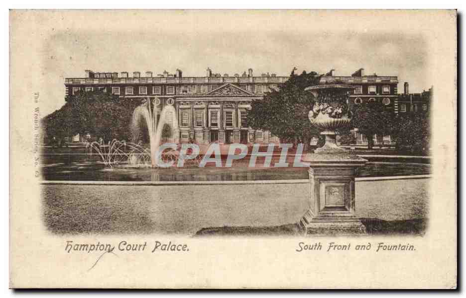 Grande Bretagne Great Britain CPA London Hampton court palace South front and fountain