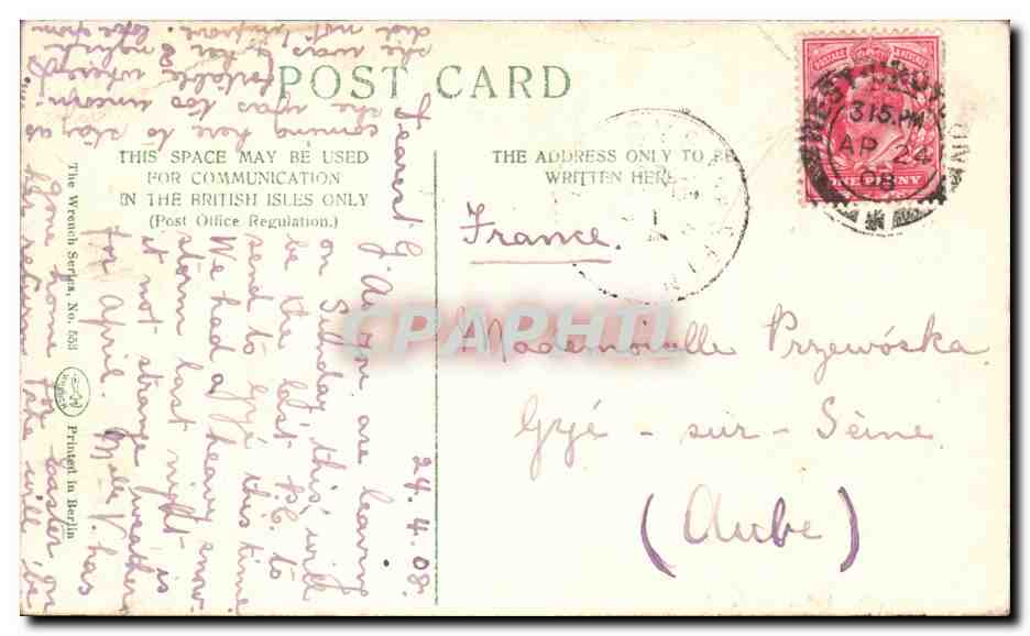 Grande Bretagne Great BRitain CPA BRighton West pier — Rückseite