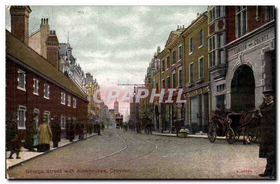 Grande Bretagne Great BRitain CPA Croydon George street with Almshouses