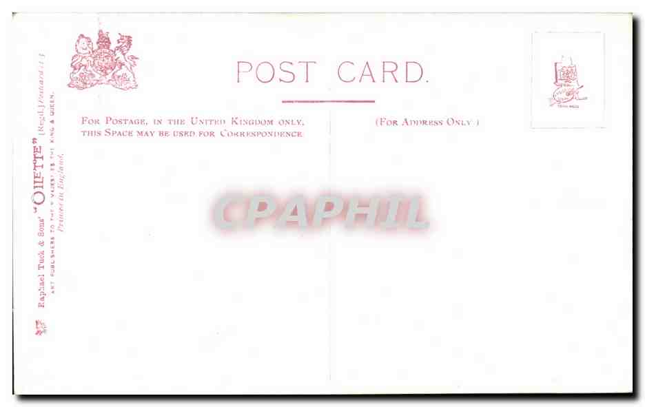 Grande Bretagne Great BRitain CPA Chas Dicken's Study Gadshill (bibliotheque library) — Rückseite
