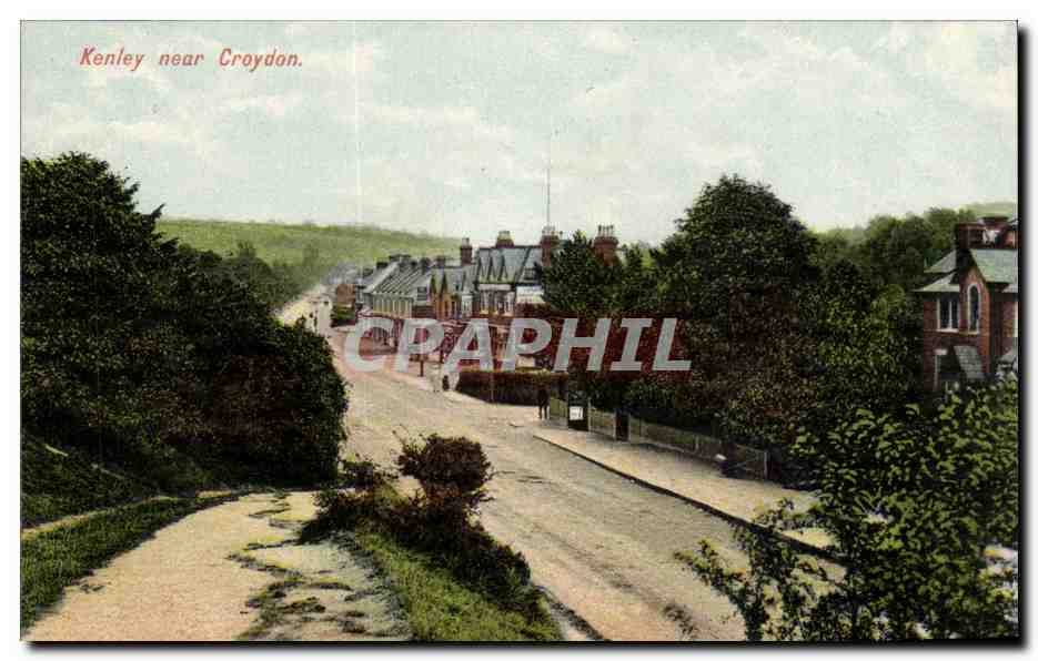 Kenley near Croydon — vue de rue avec maisons et arbres — B. & C. Chrono Series