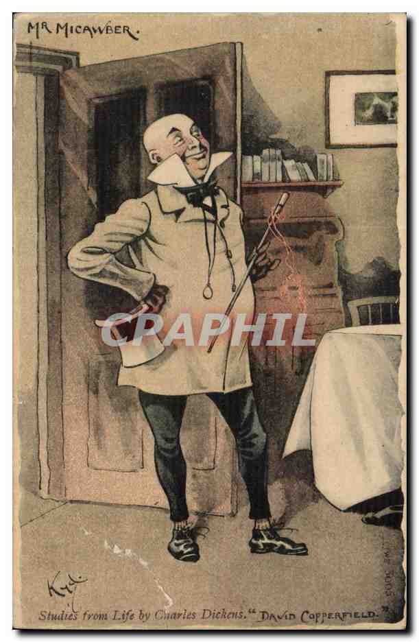Grande Bretagne Great BRitain CPA Illustrateur Mr Micawber Studies from life by Charles Dickens DAvid Copperfield