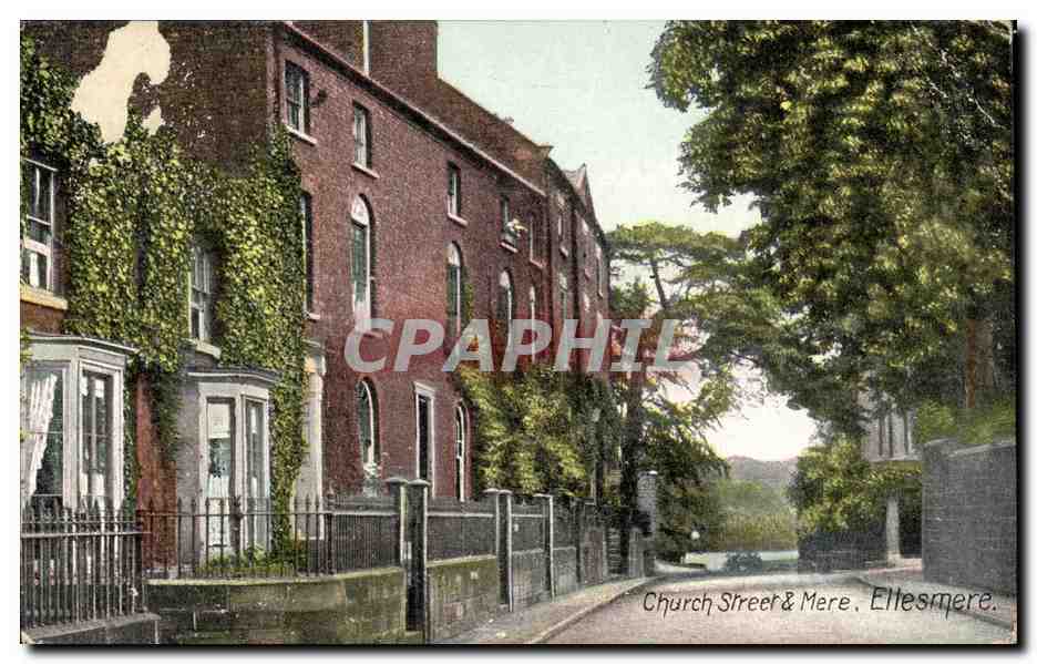 Grande Bretagne Great BRitain CPA Chruch street & Mere Ellesmere