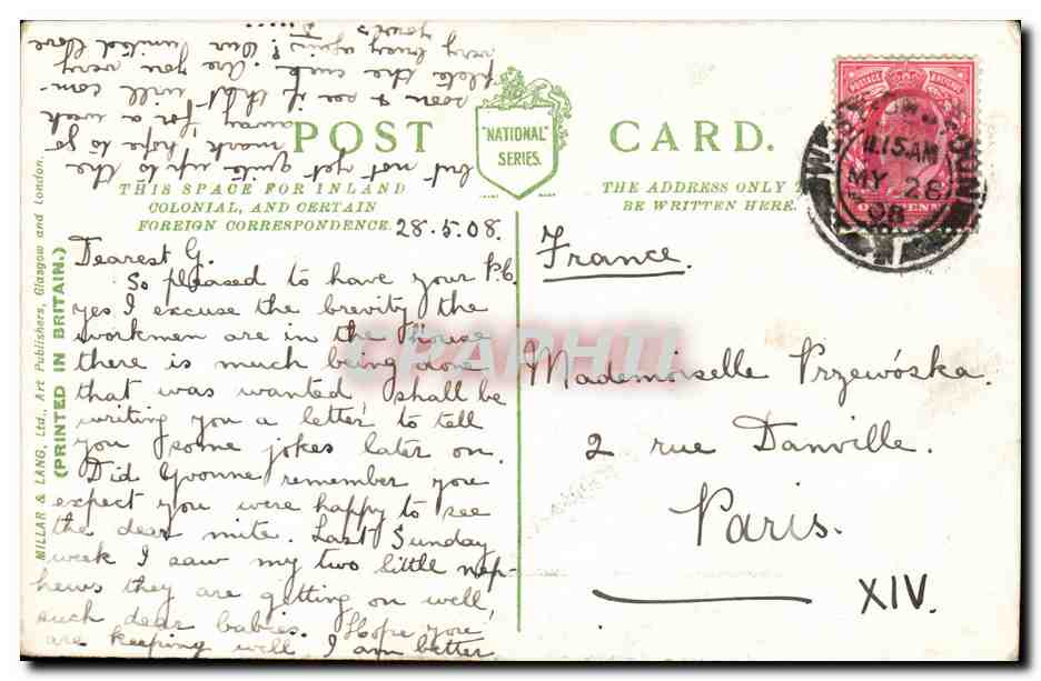 Grande Bretagne Great BRitain CPA Far from the madding crowd (pecheur fisherman peche) — Back