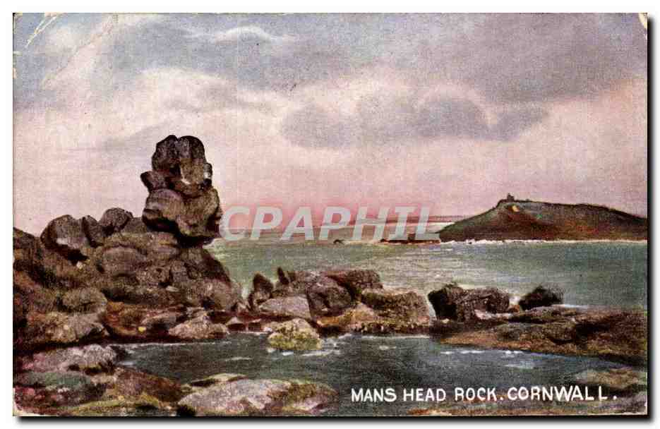 Grande Bretagne Great BRitain CPA Mans head rock Cornwall