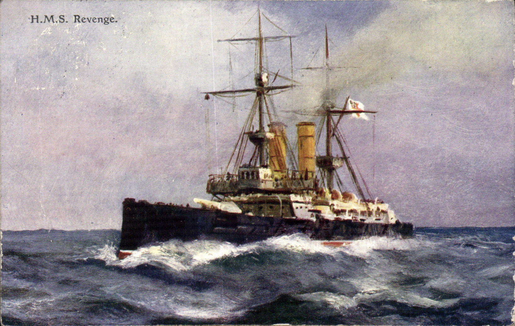H.M.S. Revenge — bateau de guerre britannique — édition H. Waulkutter & Co. Ltd.