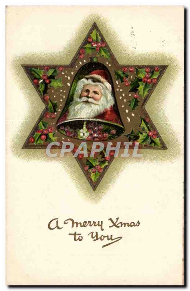 Grande Bretagne Great BRitain CPA Fantaisie fantasy Christmas Noel A merry Christmas Pere Noel Santa Claus Klaus