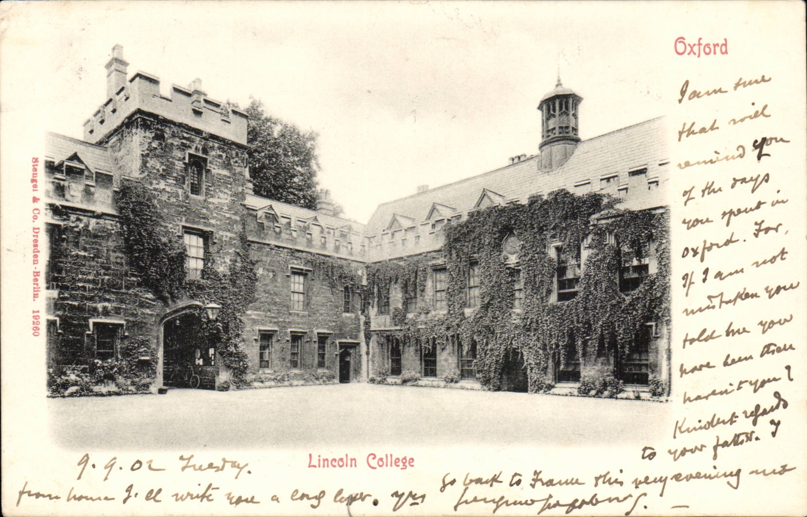 Lincoln College — Oxford — Stongel & Co. Dresden-Berlin, 19200
