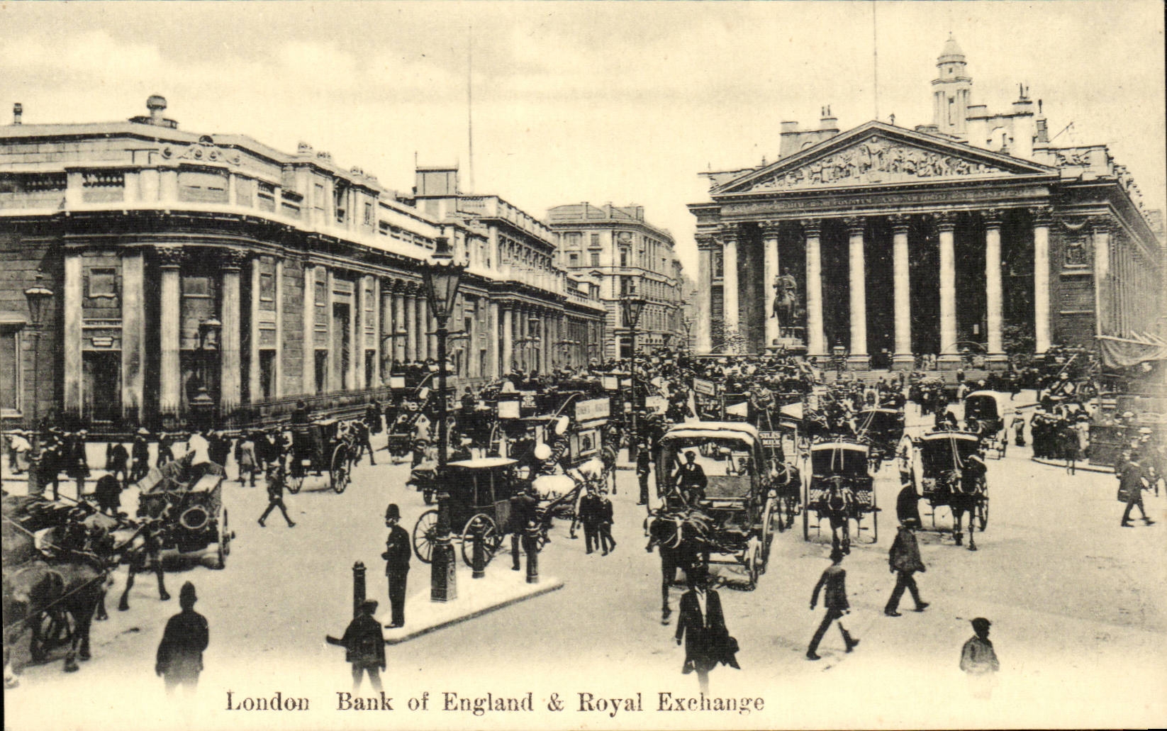 Grande Bretagne Great Britain CPA Londres London Bank of England & Royal exchange (Bourse)
