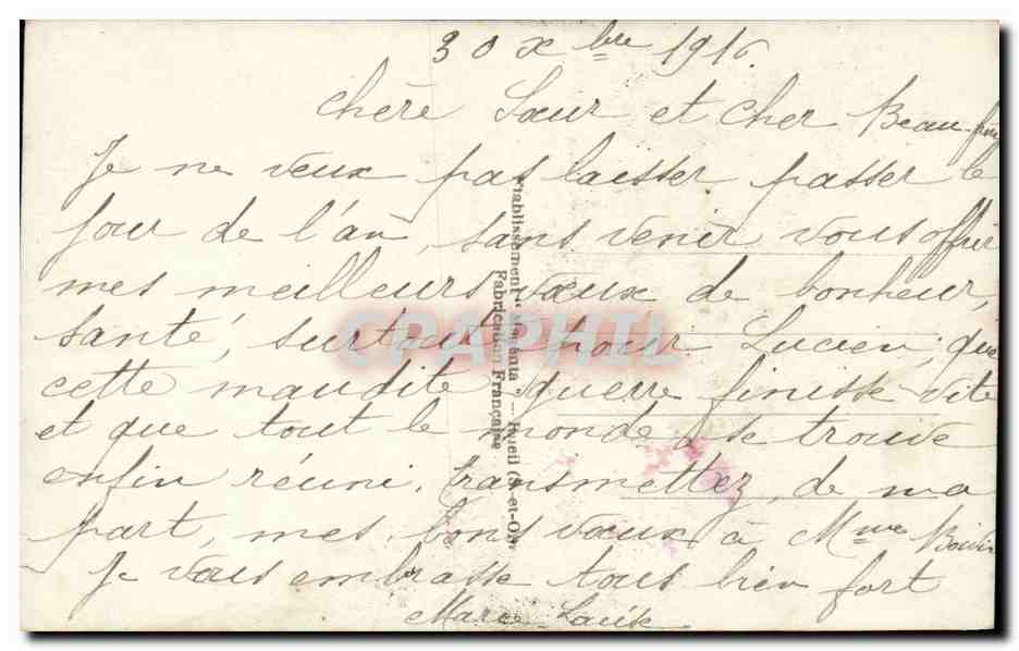 Fantaisie - femme - Smiling Woman with bow in hair and daisies - CPA  — Verso