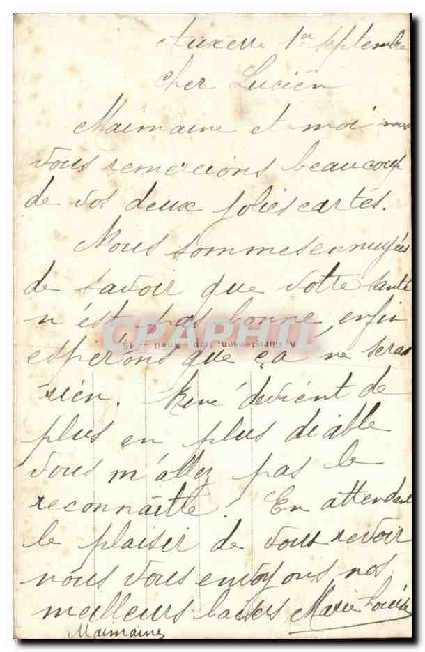 Fantaisie - Porte Bonheur - Trefle a quatre feuiles - four leaf clover - CPA  — Back