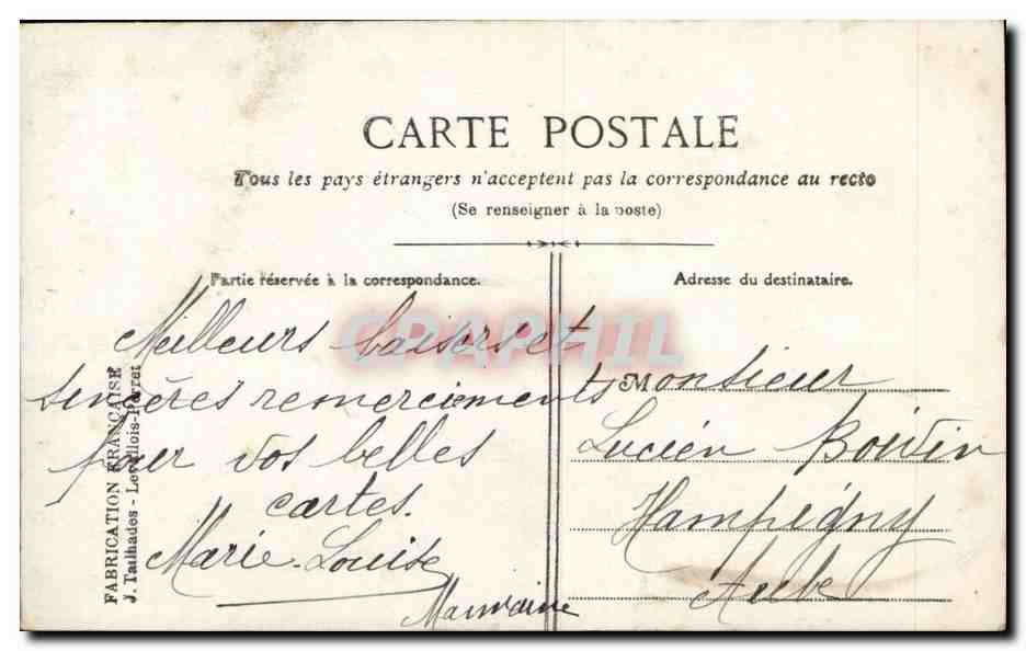 Fantaisie - Militaria - sodat - Gracieux Muguet porte lui bonheur - drapeau ruban lilly of the valley - CPA  — Rückseite