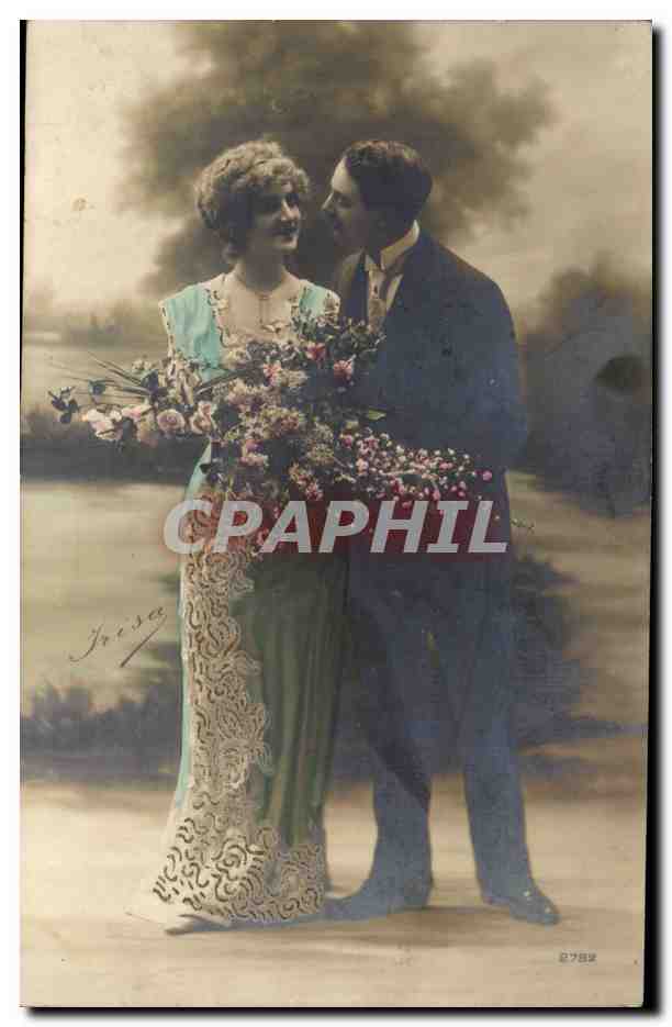 Fantaisie - Couple - Mariage - marriage - Wedding - CPA 
