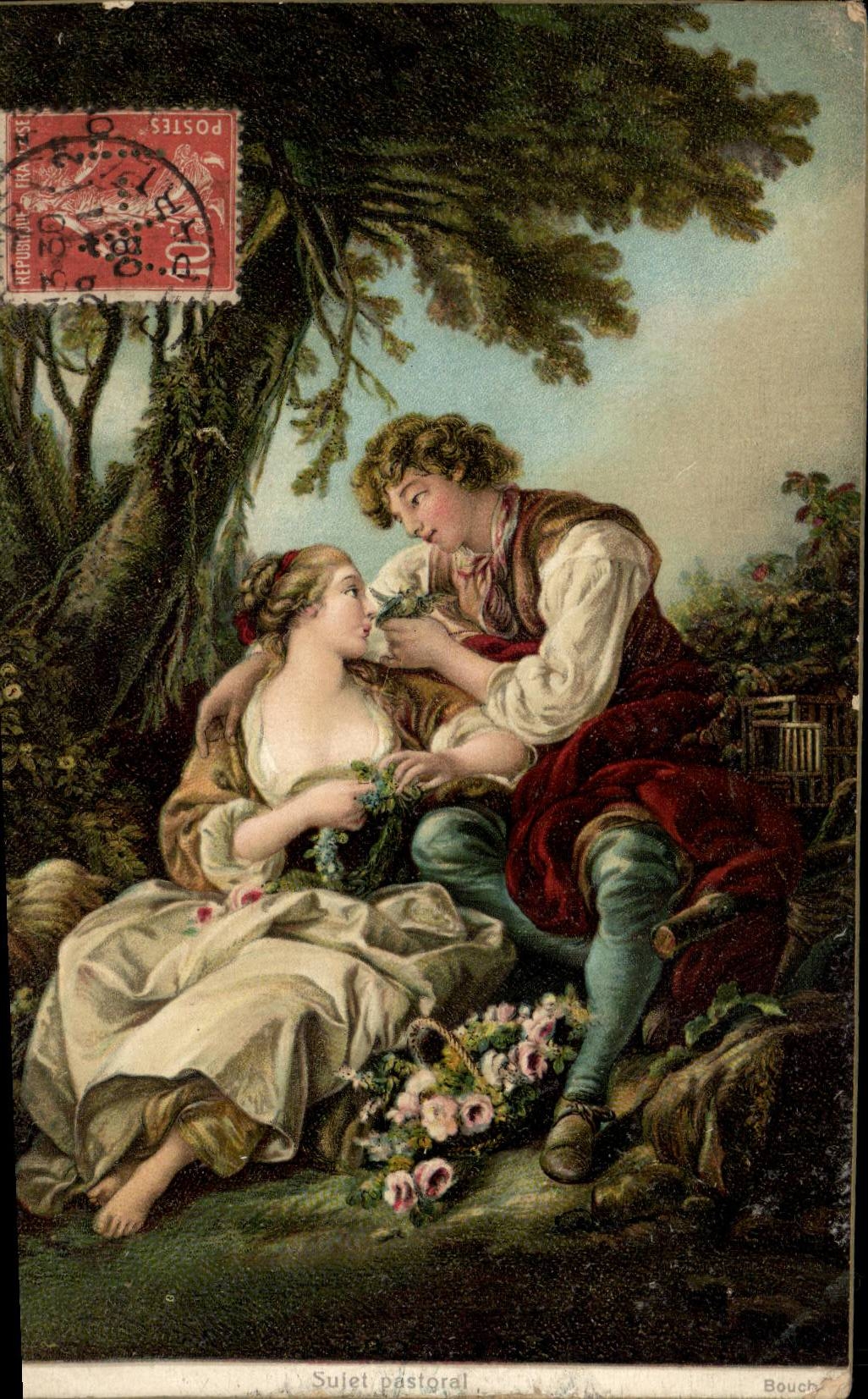 Fantaisie - Couple - amour - Madame Laillet - CPA 