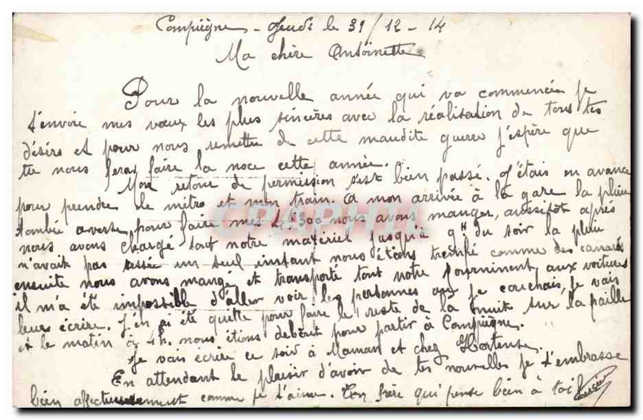 Fantaisie - Bonne Annee - Fer de Cheval - bonheur - horse shoe - CPA  — Rückseite