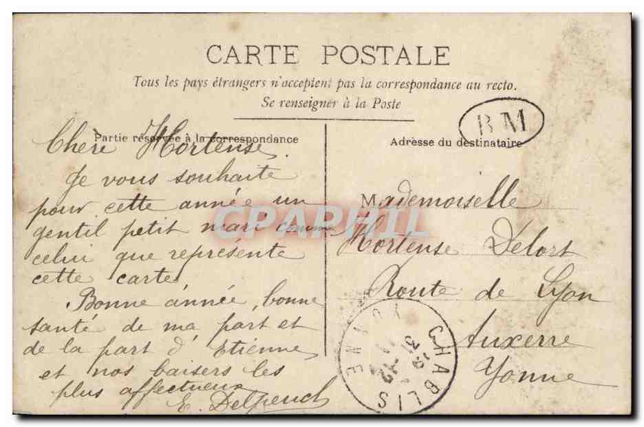 Fantaisie - Homme - Heureuse Annee - CPA  — Rückseite