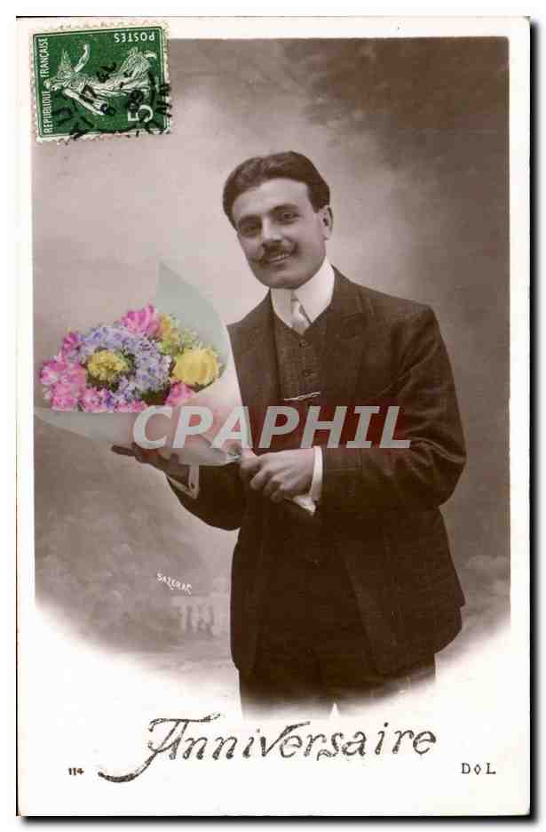 Fantaisie - Homme - Anniversaire - CPA 
