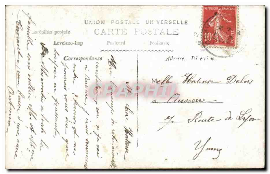 Jeune femme avec poisson rouge — souvenir du 1er avril — GROB.ph. PARIS, n° 364 — Verso