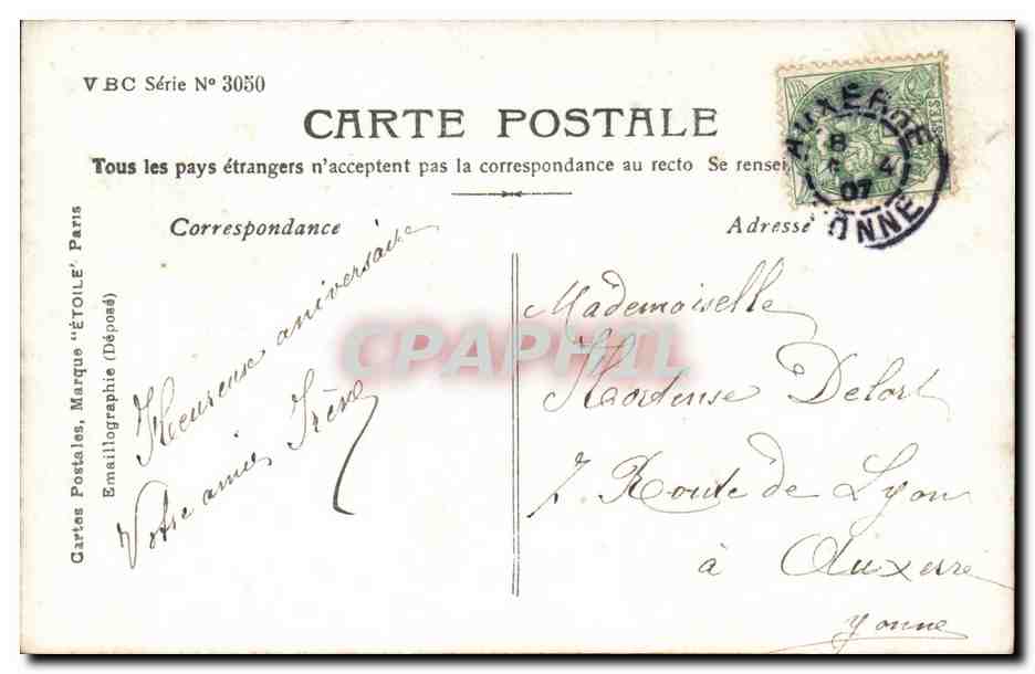 Femme avec couronne de marguerites — souvenir d'Auxerre — Stebbing Phot. — Reverso