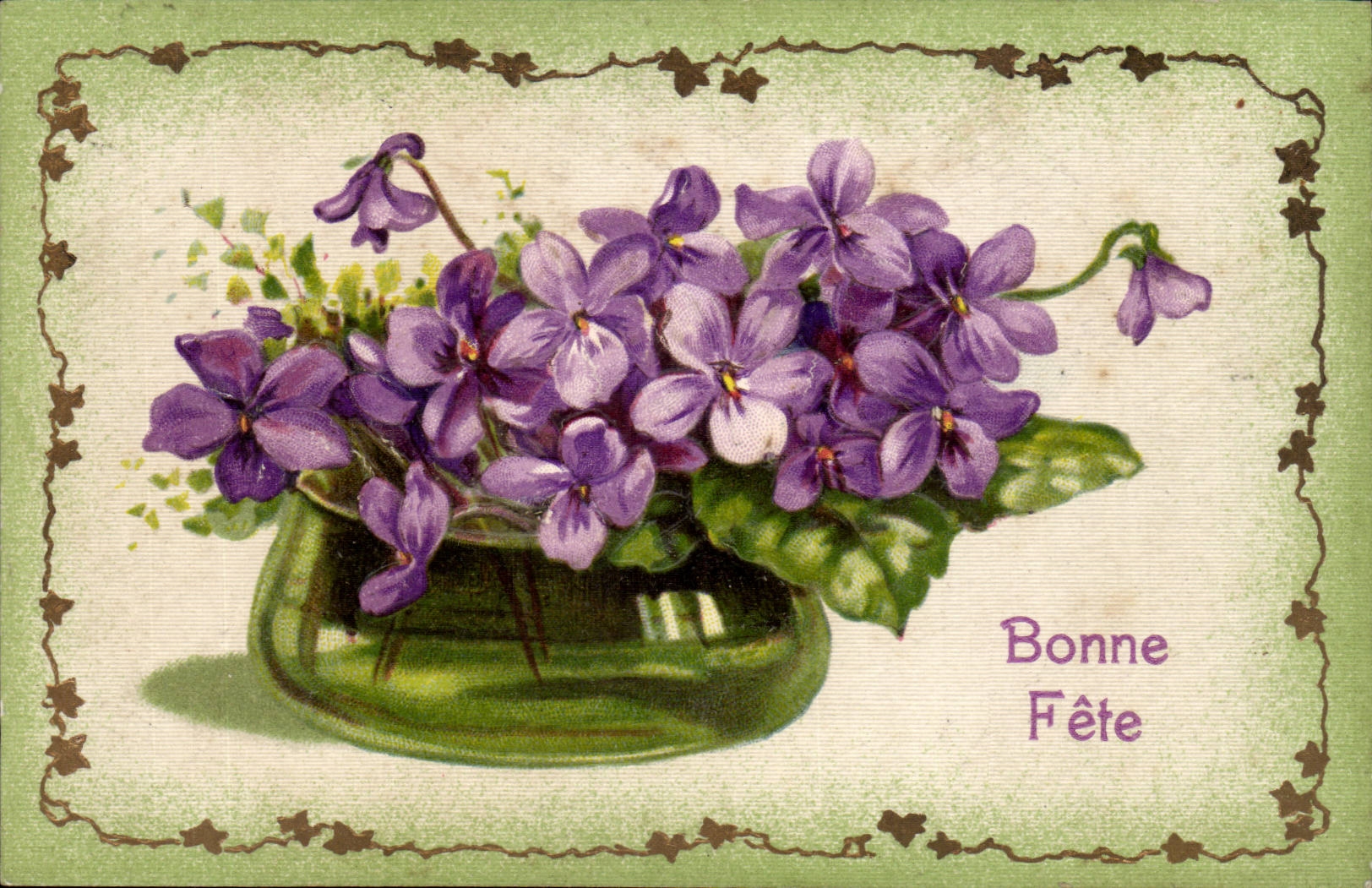 Fantaisie - Bonne Fete - violet - CPA 