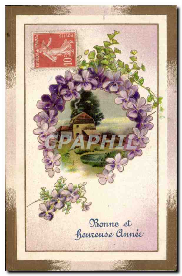 Fantaisie - Fete - Bonne et Heureuse Annee - Petite Village - CPA 