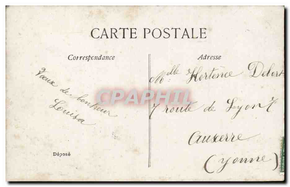 Femme devant un décor floral — Sainte Hortense — Éditeur FLD, n° 4149 — Verso