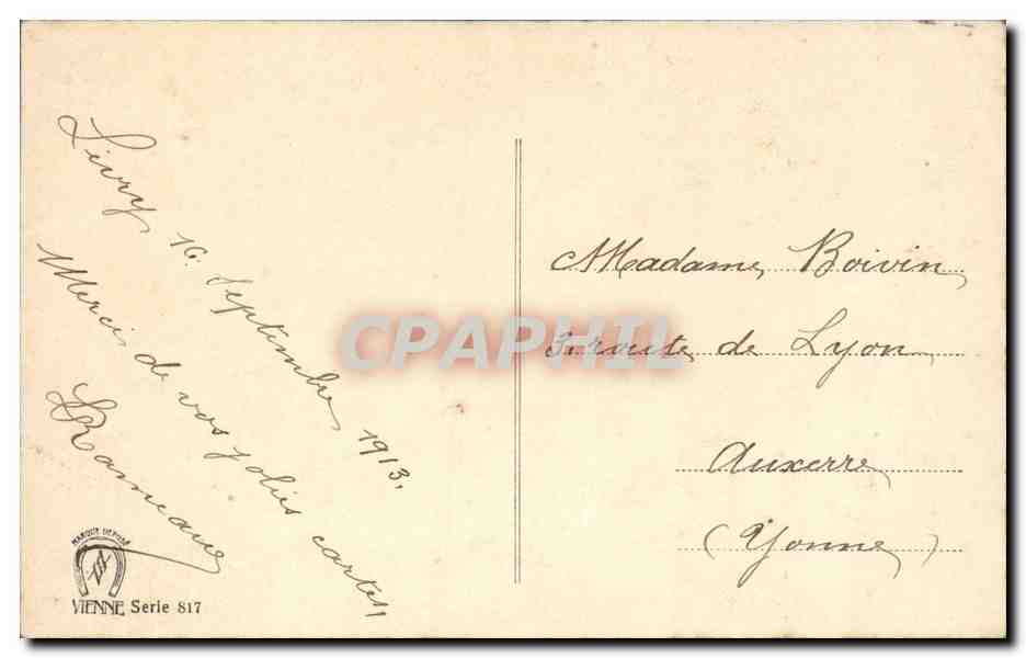 Fantaisie - Enfants - Enfant avec baton - canard - CPA  — Rückseite