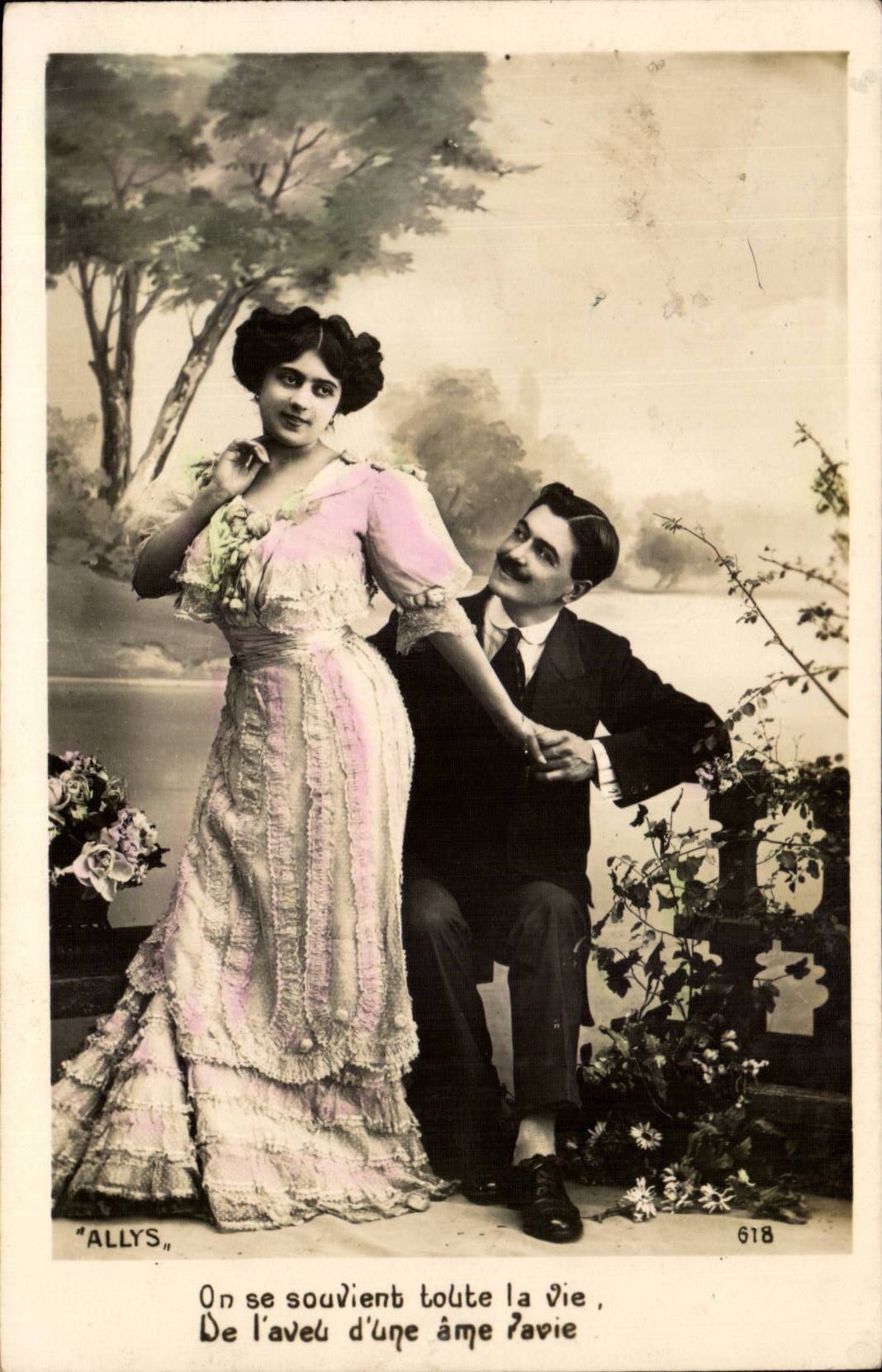 Fantaisie - Couple - On se souvient toute la vie de l'avec d'une ame revie - CPA 