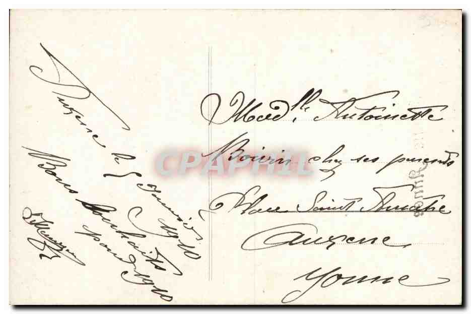 Jeune femme en chapeau fleuri tenant un bouquet — Bonne Année — Paris, n° 286 — Verso