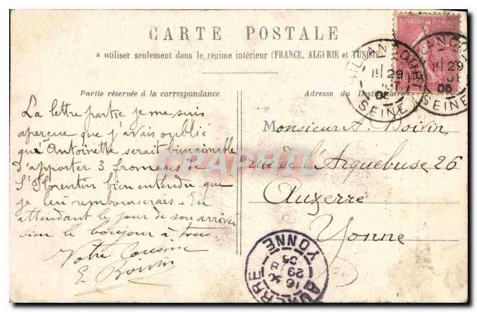Fantaisie - Enfant - Souvenir de Jeune Age - sabots- CPA  — Verso