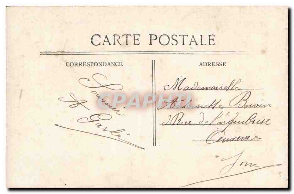 Femme tenant un panier de fleurs — 'Neureuse Année' — Parron P. 593 — Verso