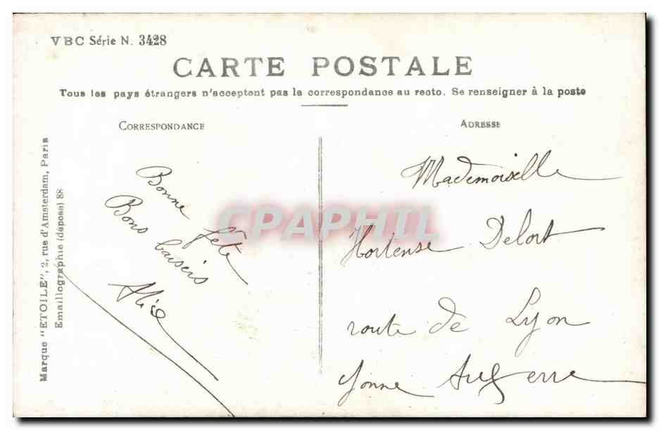 Jeune femme avec bouquet — Bonne Fête — VBC Série N. 3428 — Reverso