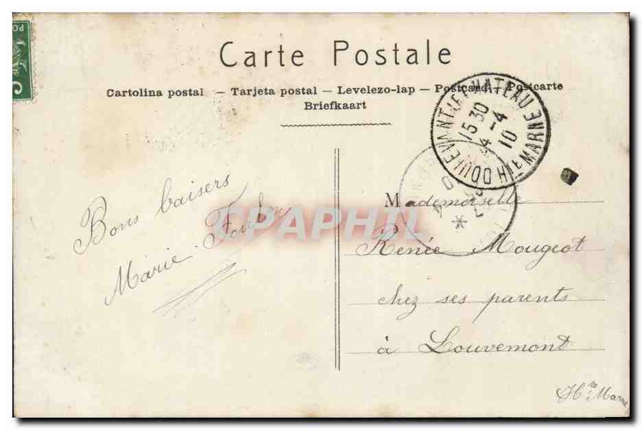 Fantaisie - Couple - Bon Souvenir - CPA - — Rückseite