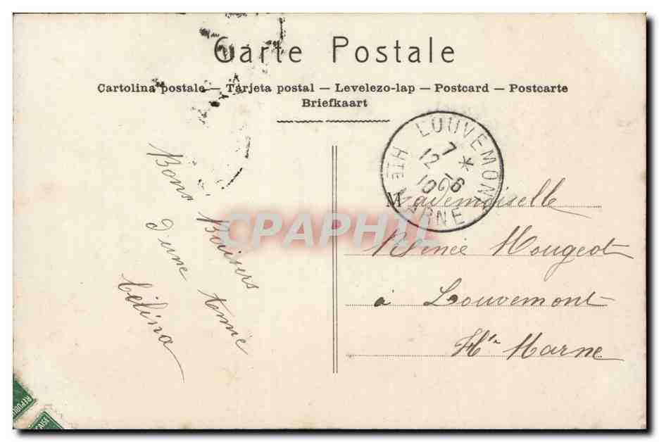 Jeune femme avec bouquet de fleurs — JAK Paris, n° 2112 — éditeur ROSIES — Achterkant