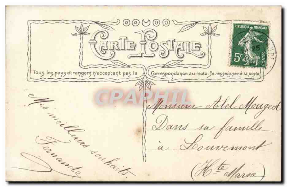 Femme en robe et fourrure — Bonne Année — G. COUSSEY PARIS n°3755 — Verso