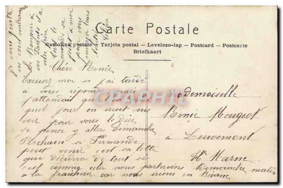 Junge Frau mit Blumen — poetischer Text — JAK Paris Nr. 2183 — Rückseite