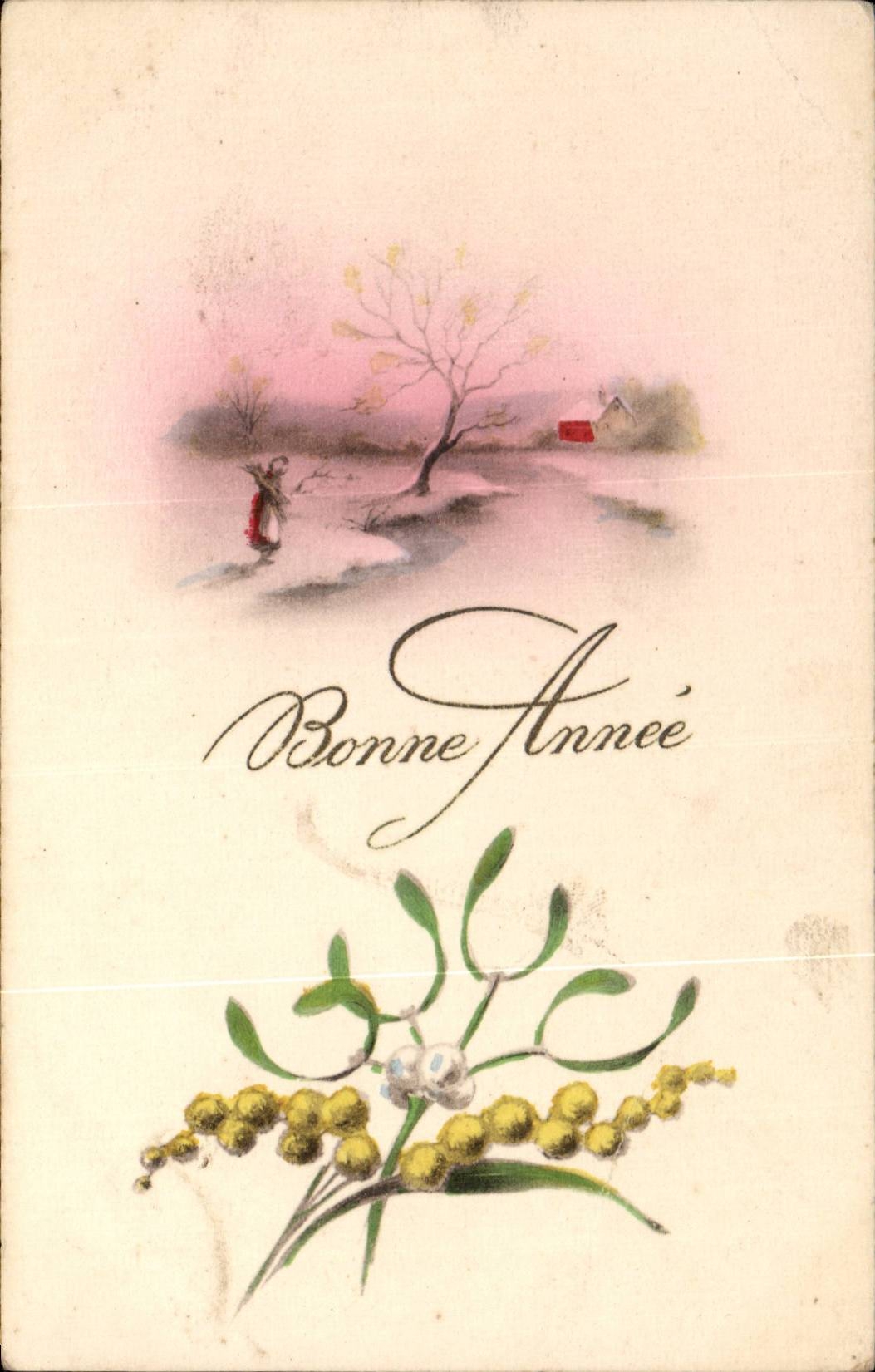 Scène hivernale — Bonne Année — Fabr. Française n°558