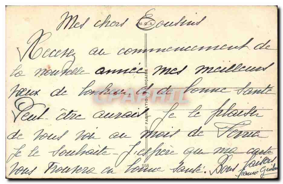 Scène hivernale — Bonne Année — Fabr. Française n°558 — Verso