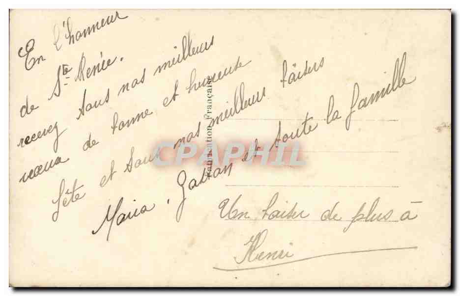 Fantaisie - Couple - Bonne Fete - CPA  — Rückseite