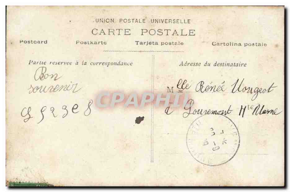 Fantaisie - Homme - Puisse cette carte bien vous pervenir et me rappeler a votre bon souvenir - CPA  — Rückseite