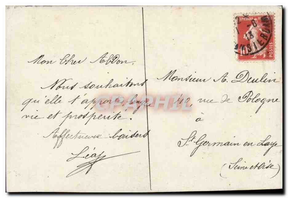 Giovane donna con cesto di fiori — Anniversario — SEB, n° 927 — Verso