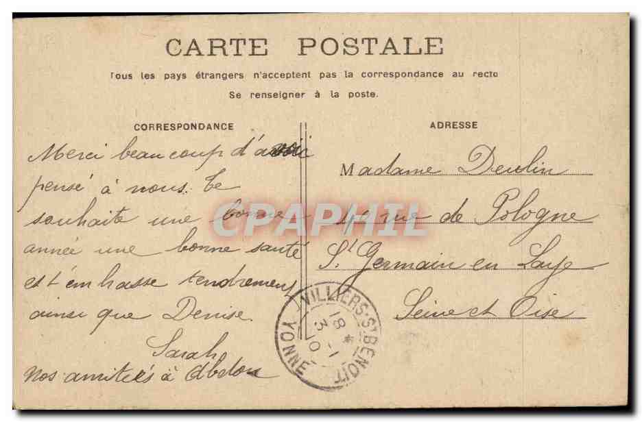 Fantaisie - Jolie Femme CPA  — Verso