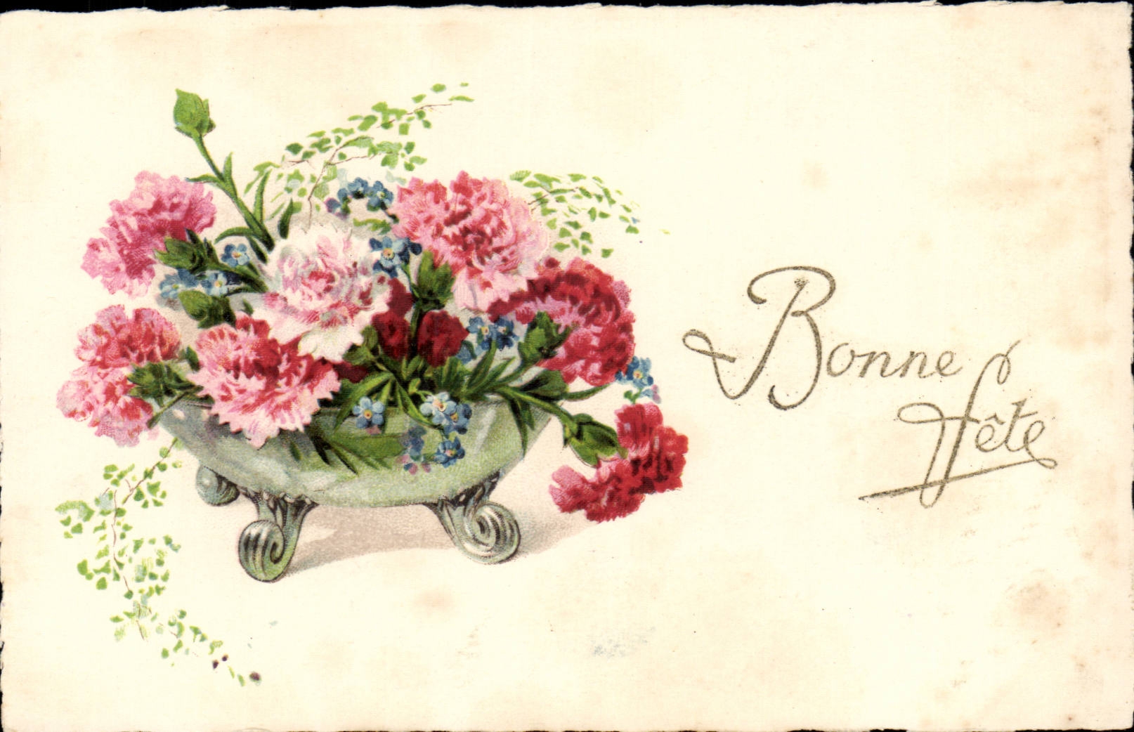 CPA Fantaisie Fleurs Bonne fete