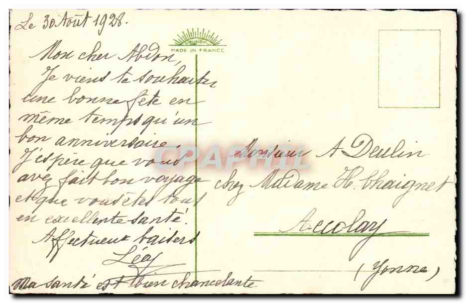 CPA Fantaisie Fleurs Bonne fete — Verso