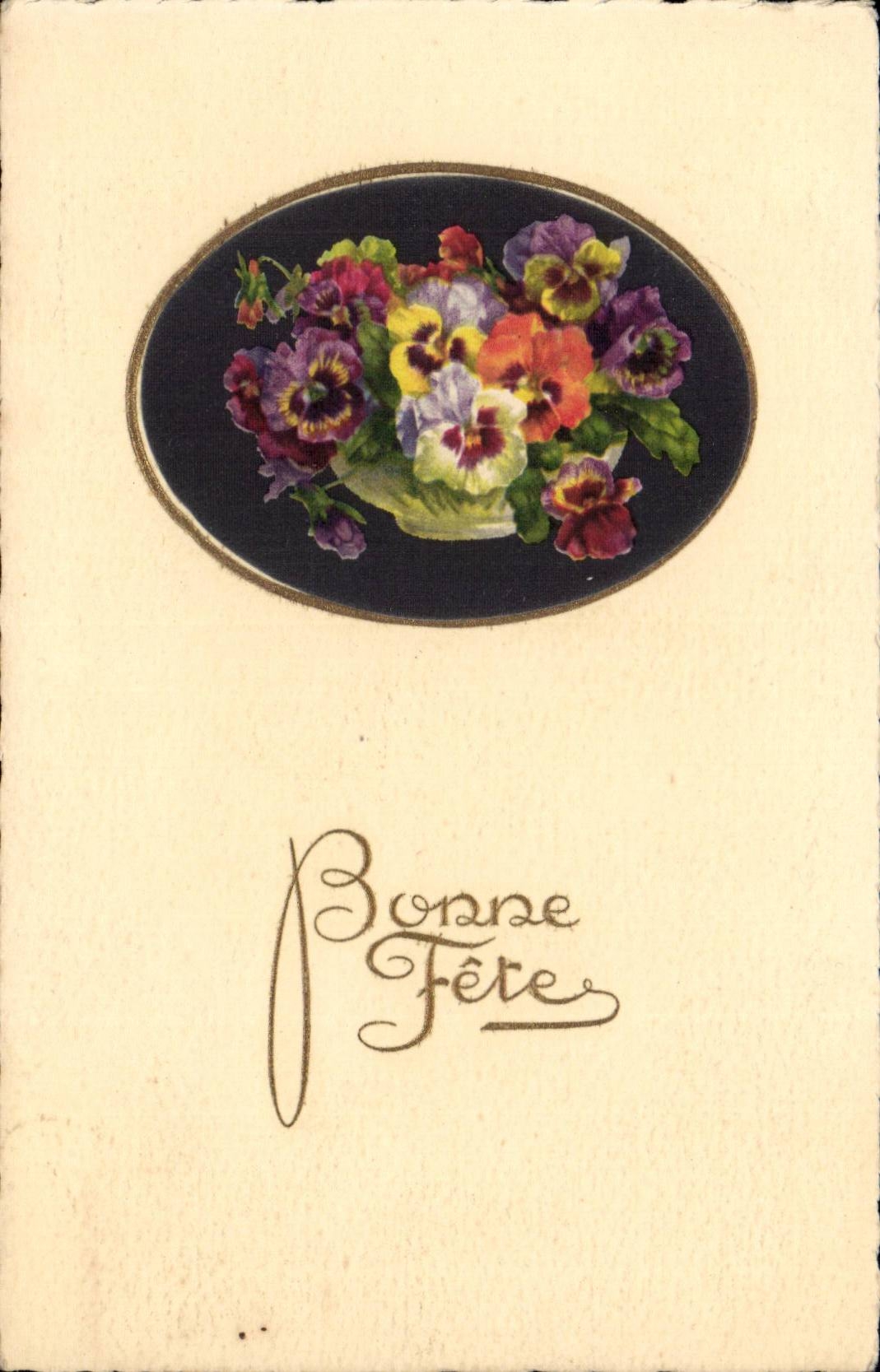 CPA Fantaisie Fleurs Bonne fete