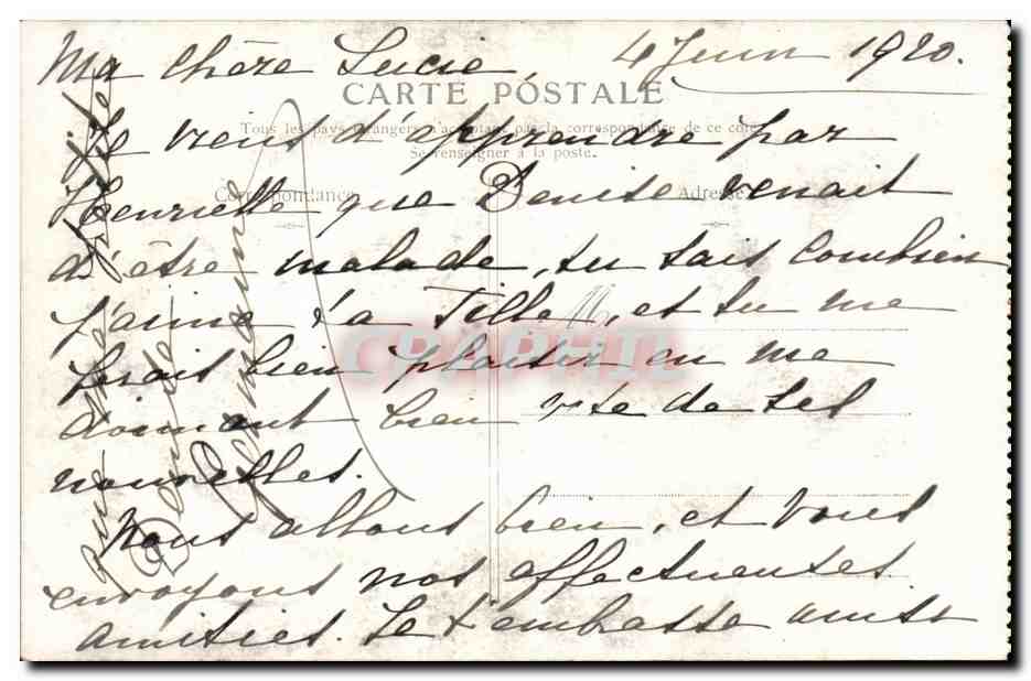 CPA Fantaisie Chateau — Verso