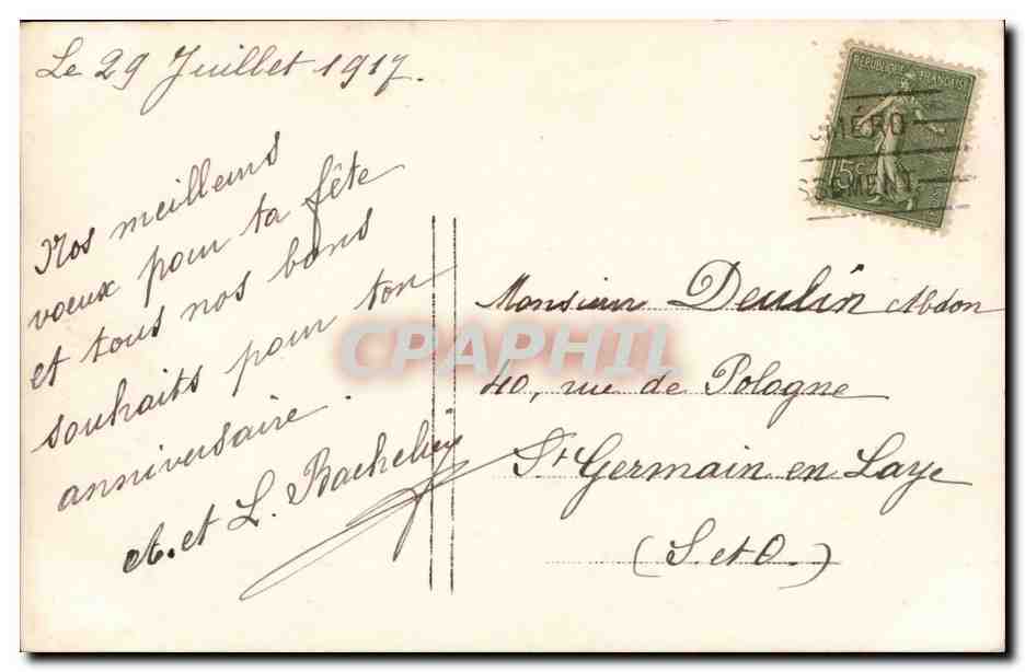 CPA Fantaisie Fleurs Roses — Rückseite