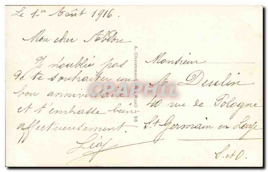 CPA Fantaisie Fleurs Roses — Rückseite
