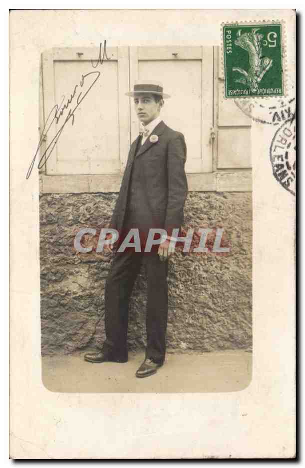 CARTE PHOTO Jeune homme (Orleans Louveciennes famille Mougeot)
